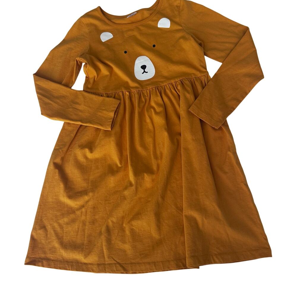 Hanna Andersson Yellow Bear Long Sleeve Dress - Size 10 - Picture 3 of 4